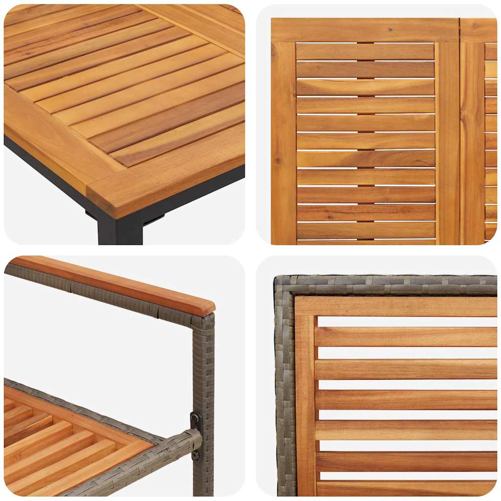 Garten Essgruppe 7 pcs Grau und Braun 200 x 100 x 75 cm