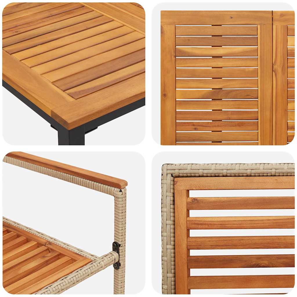 Garten Essgruppe 7 pcs Beige und Braun 200 x 100 x 75 cm