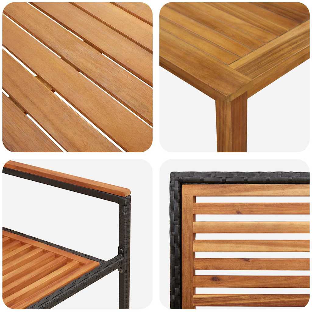 Garten Essgruppe 5 pcs Schwarz Poly Rattan