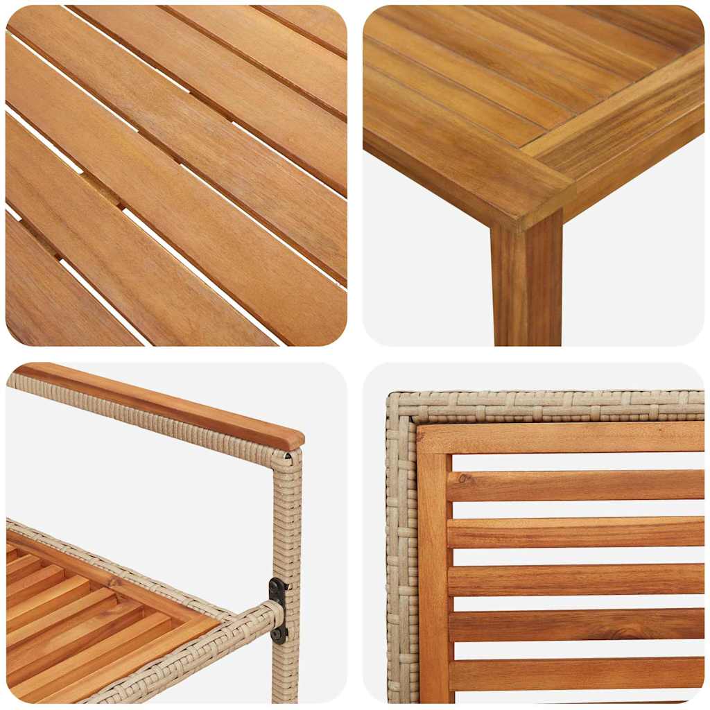 Garten Essgruppe 5 pcs Beige Poly Rattan