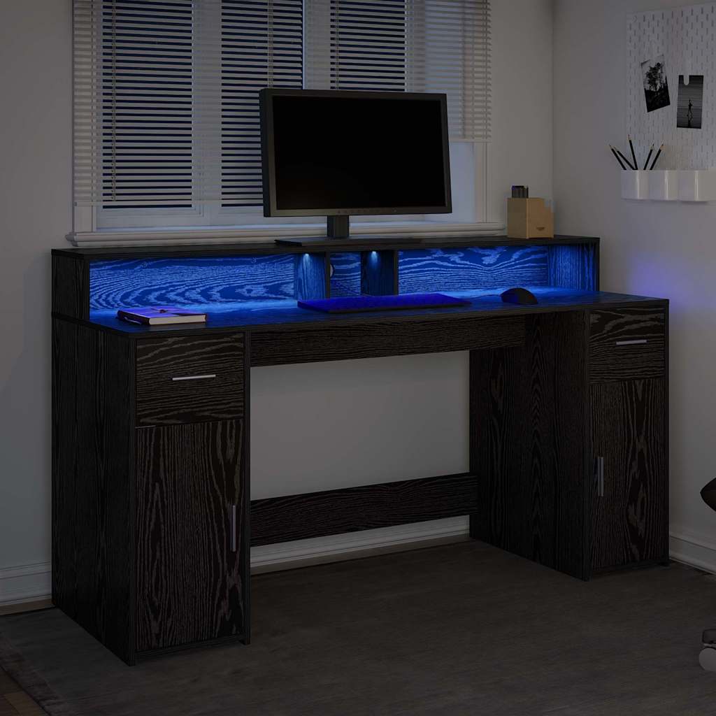 Schreibtisch Schwarze Eiche 160 x 55 x 91 cm Holzwerkstoff