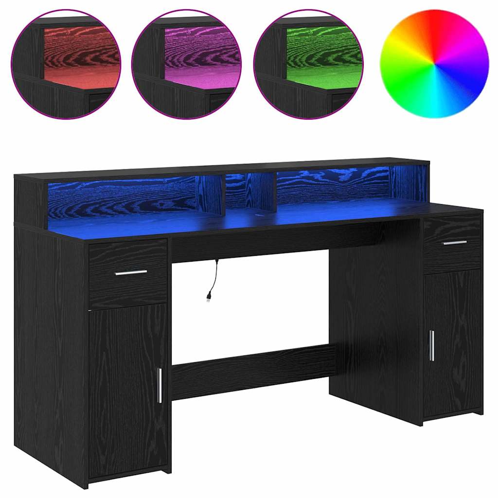 Schreibtisch Schwarze Eiche 160 x 55 x 91 cm Holzwerkstoff