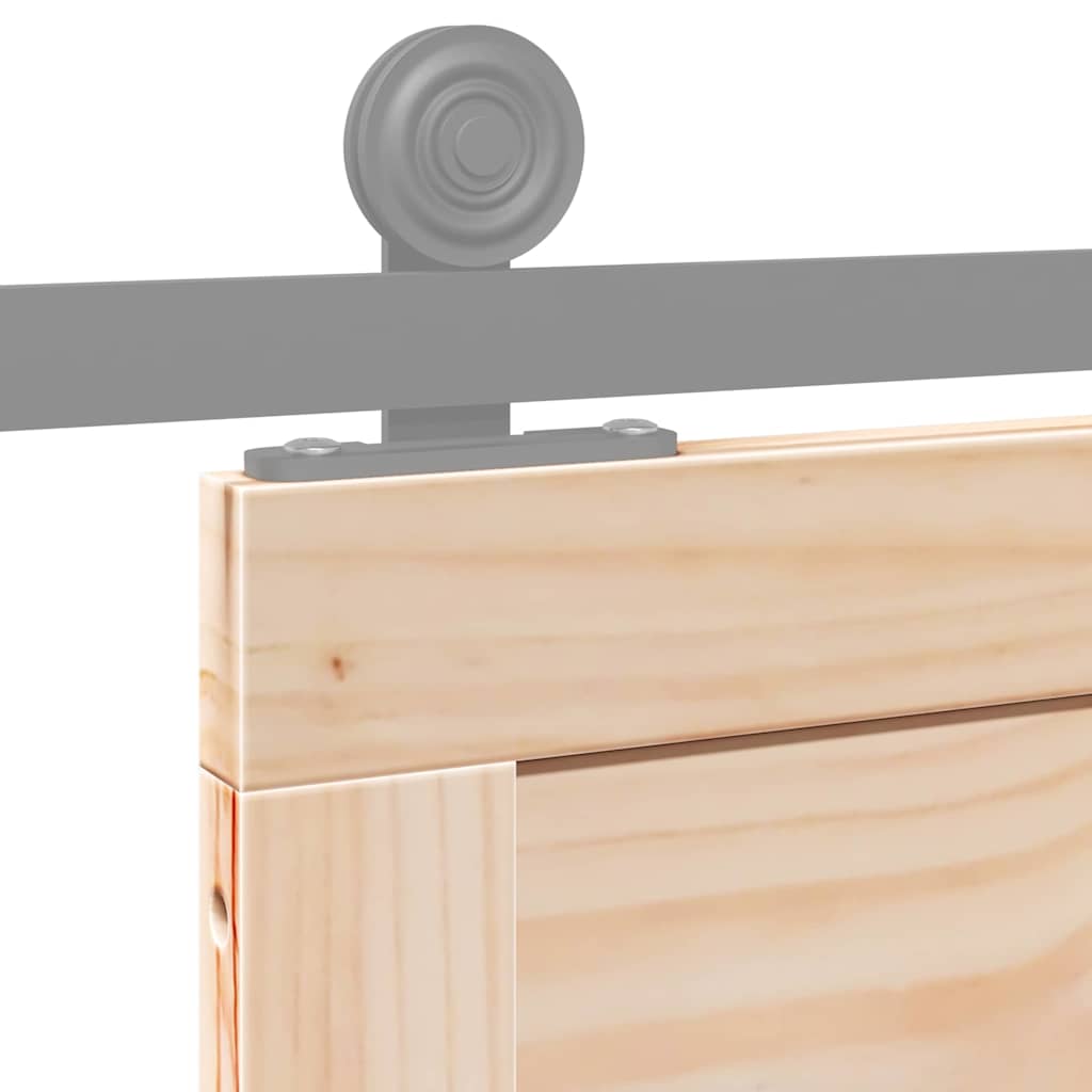 Scheunentür Braun 90 x 210 cm Massivholz Kiefer