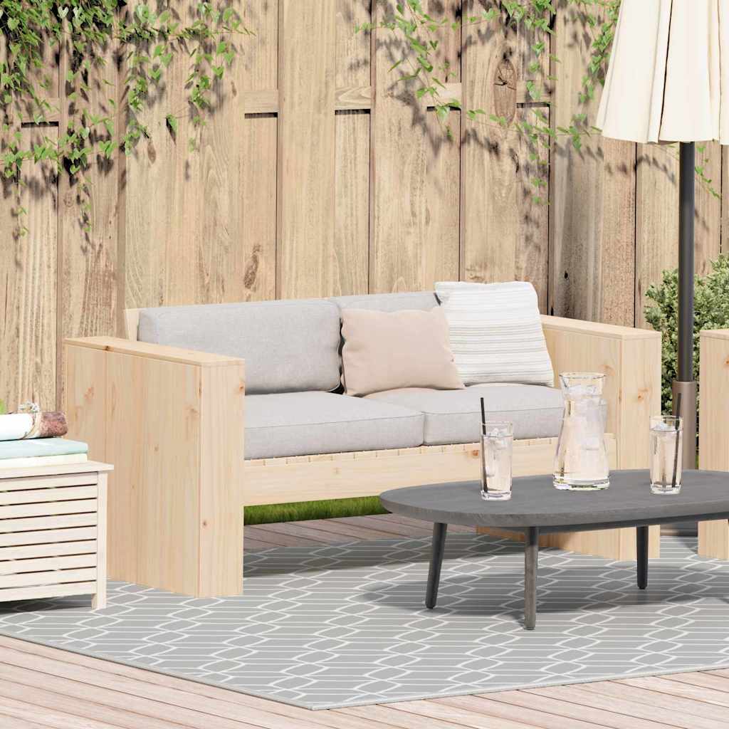 Gartensofa Braun 134 x 60 x 62 cm Massivholz Kiefer