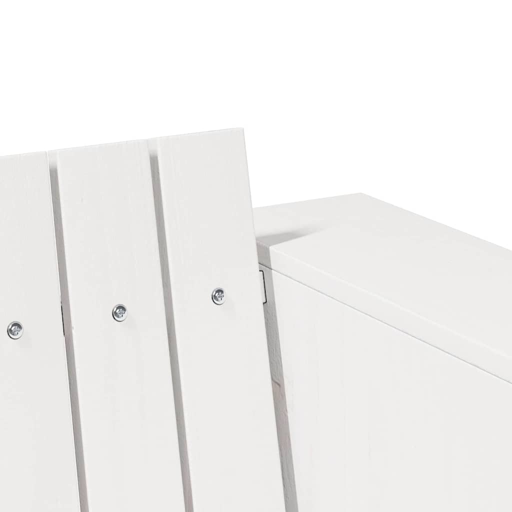 Gartensofa Weiß 185.5 x 60 x 62 cm Massivholz Kiefer