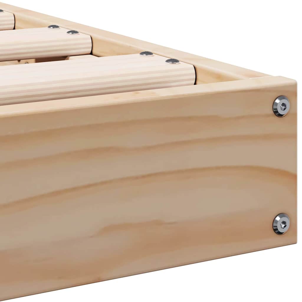 Bodenbettgestell Natur 100 x 210 cm Massivholz Kiefer