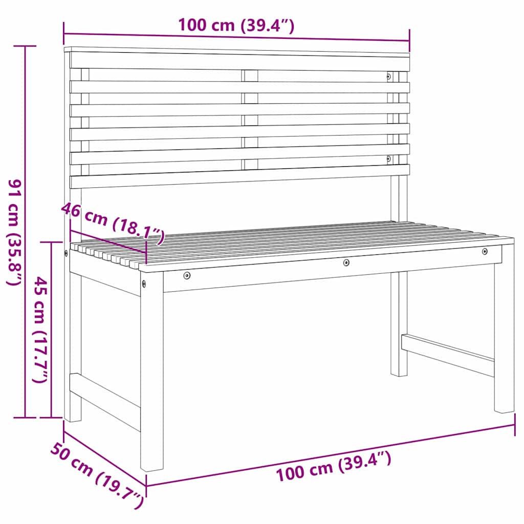 3-teiliges Gartenbank-Set - Massivakazienholz