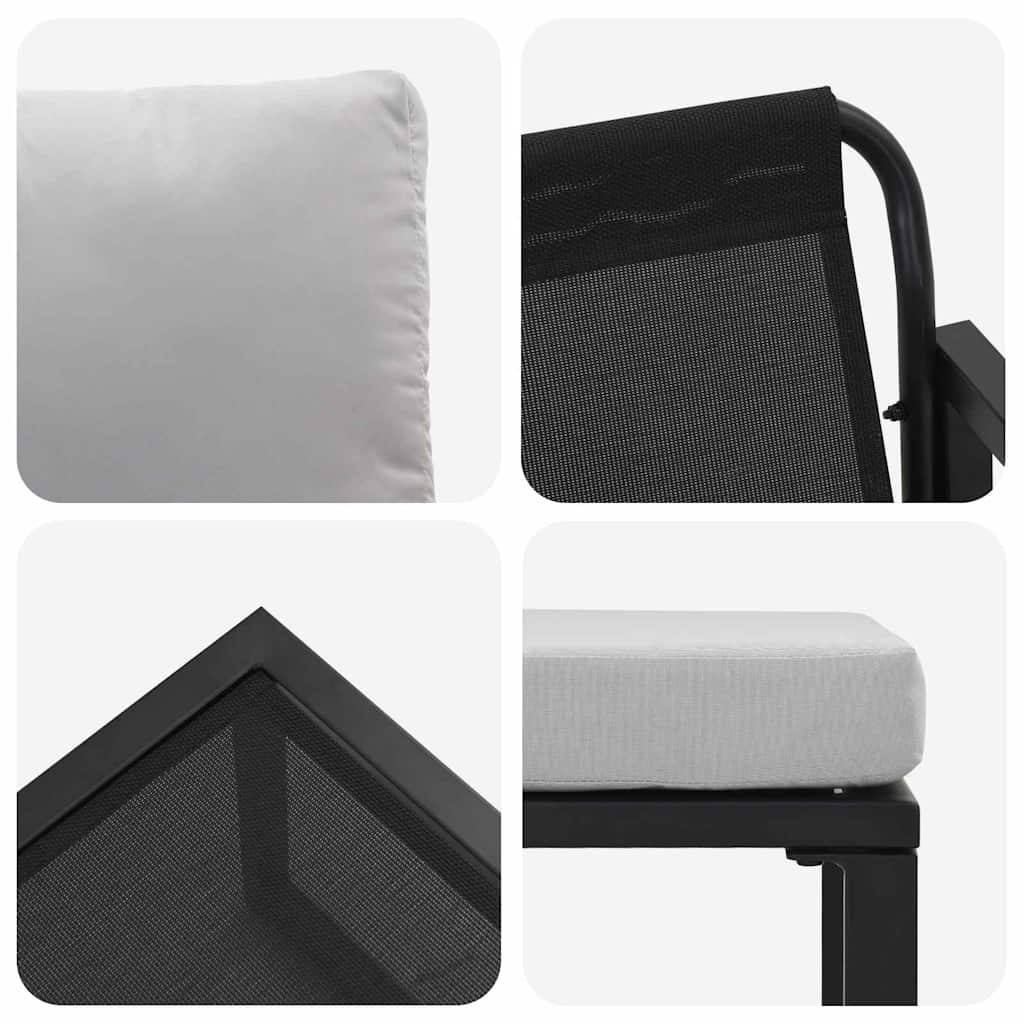 Garten-Sofa-Set 4 pcs Schwarz 61 x 72.5 x 71 cm Stahl