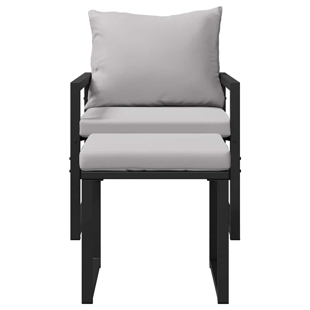 Garten-Sofa-Set 4 pcs Schwarz 61 x 72.5 x 71 cm Stahl