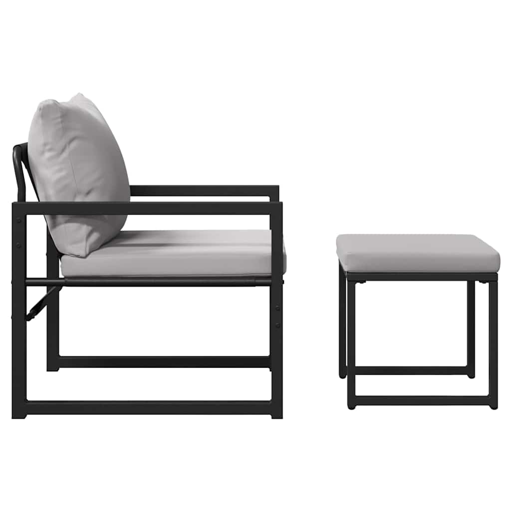 Garten-Sofa-Set 4 pcs Schwarz 61 x 72.5 x 71 cm Stahl