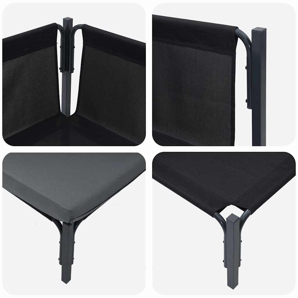 Gartenmöbel mit Kissen mit Kissen 2 pcs Anthrazit Stahl