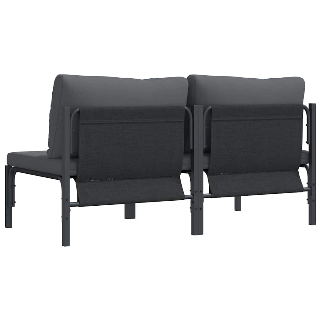 Gartenmöbel mit Kissen mit Kissen 2 pcs Anthrazit Stahl