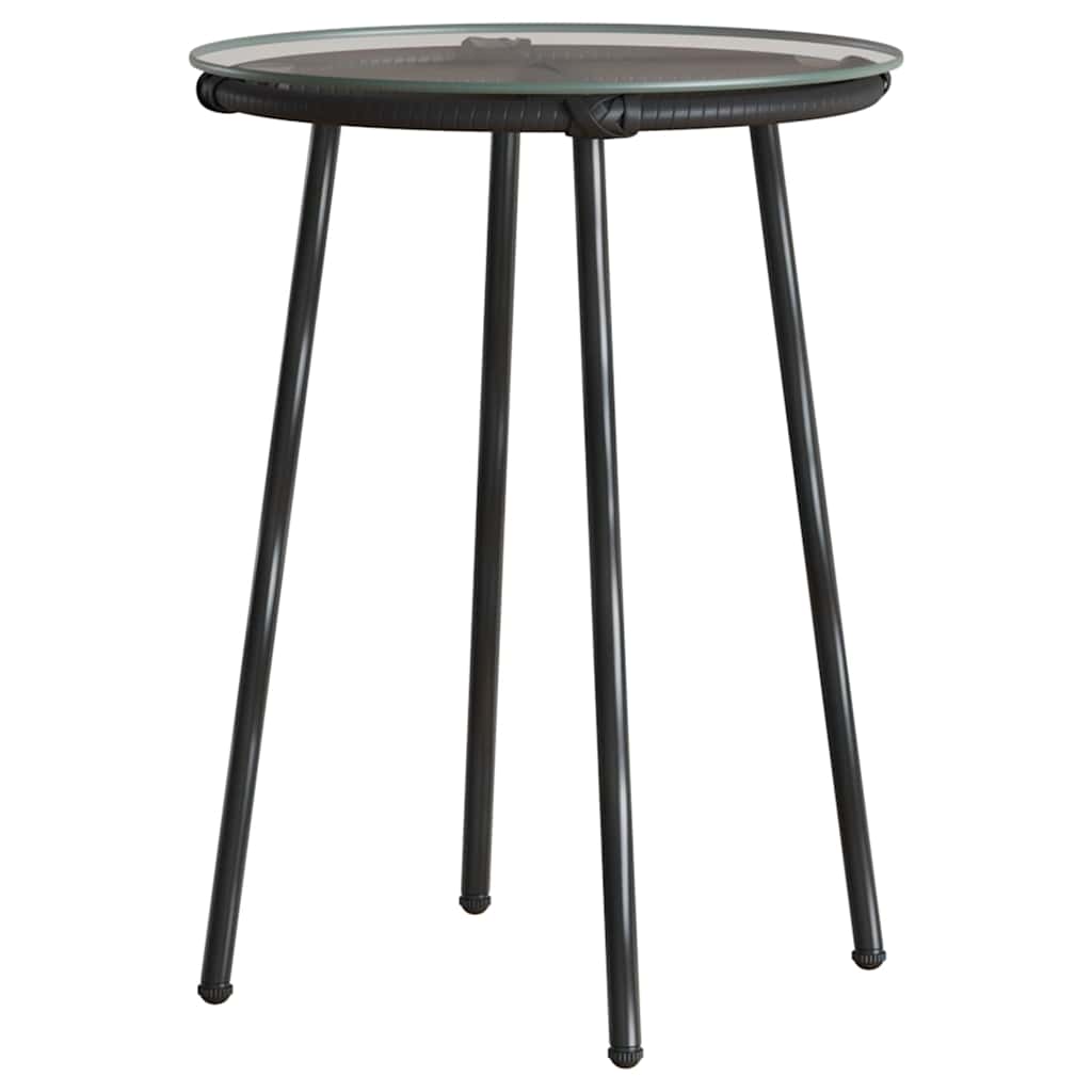 Garten Essgruppe 3 pcs Braun, Schwarz, Creme Poly-Rattan, Stahl