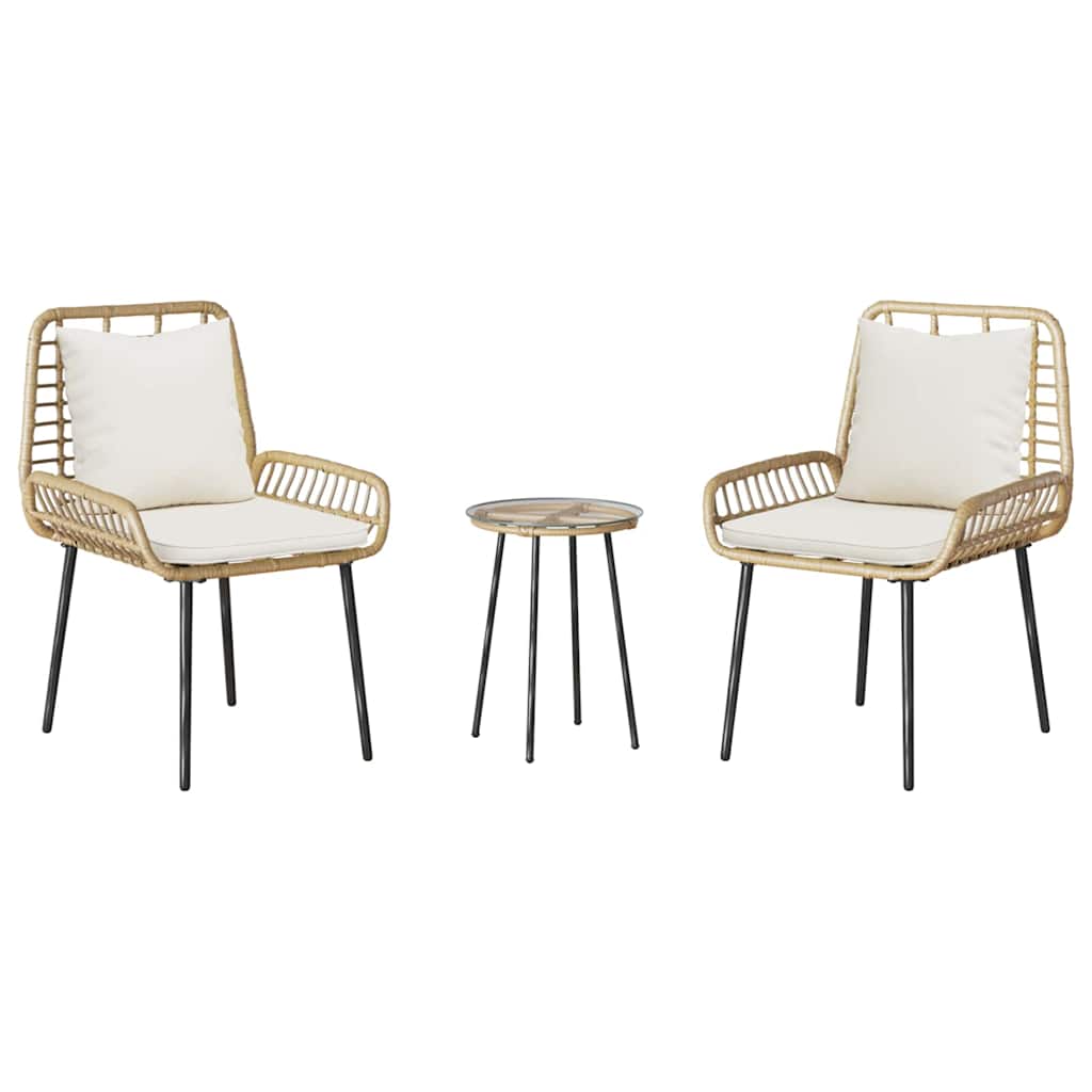 Garten Essgruppe 3 pcs Braun, Schwarz, Creme 35 x 35 x 45 cm