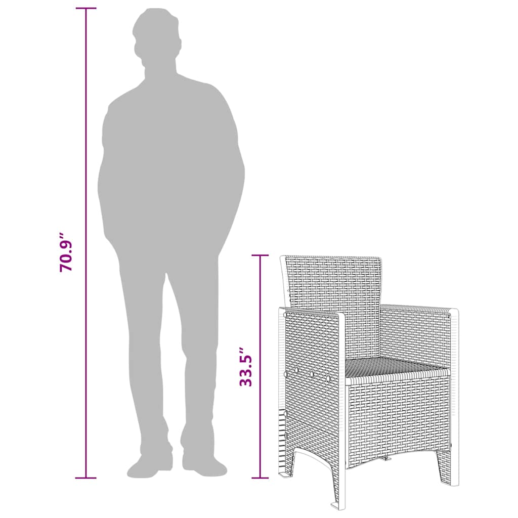 Gartenstuhl 2 pcs Anthrazit 53 x 49 x 85 cm PP