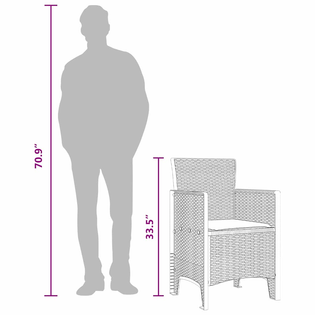 Gartenstuhl 2 pcs Anthrazit 53 x 49 x 85 cm PP