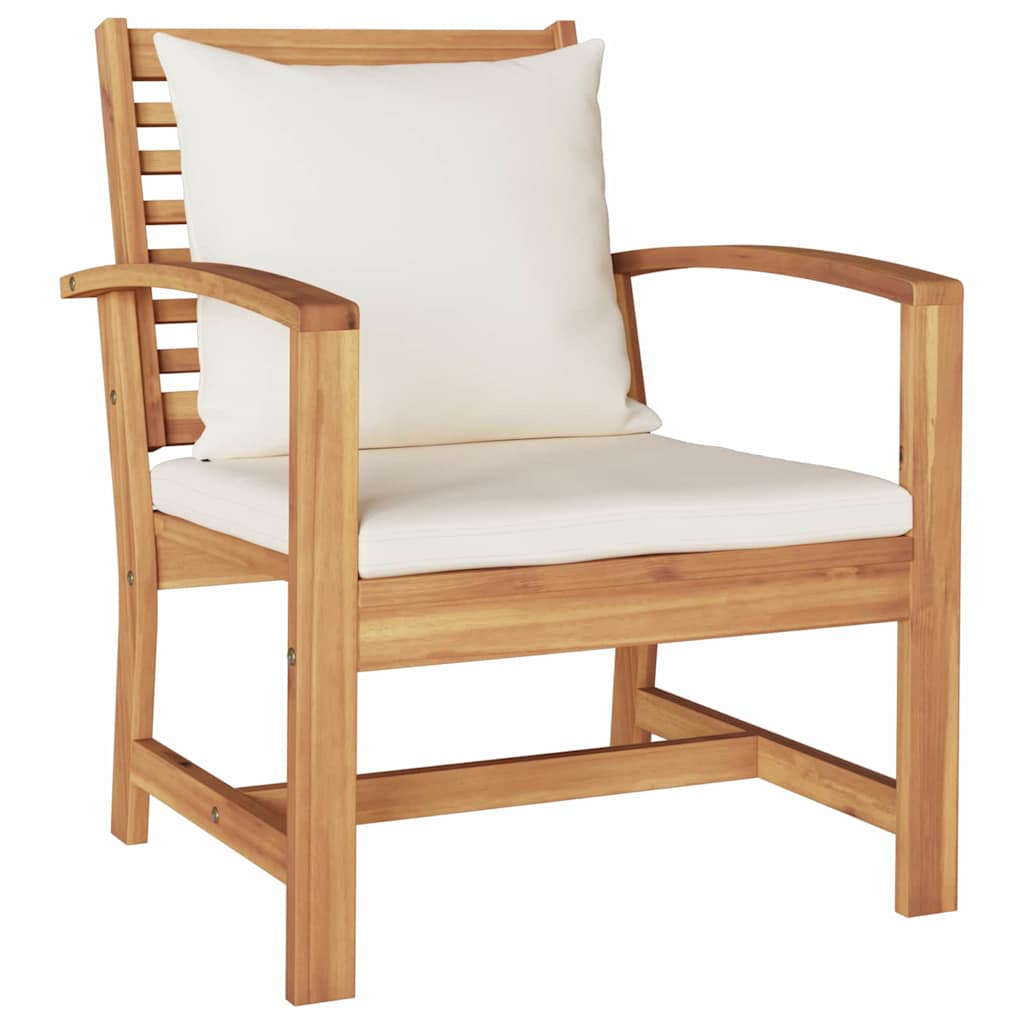 Garten-Sofa-Set Natur Teak-Massivholz