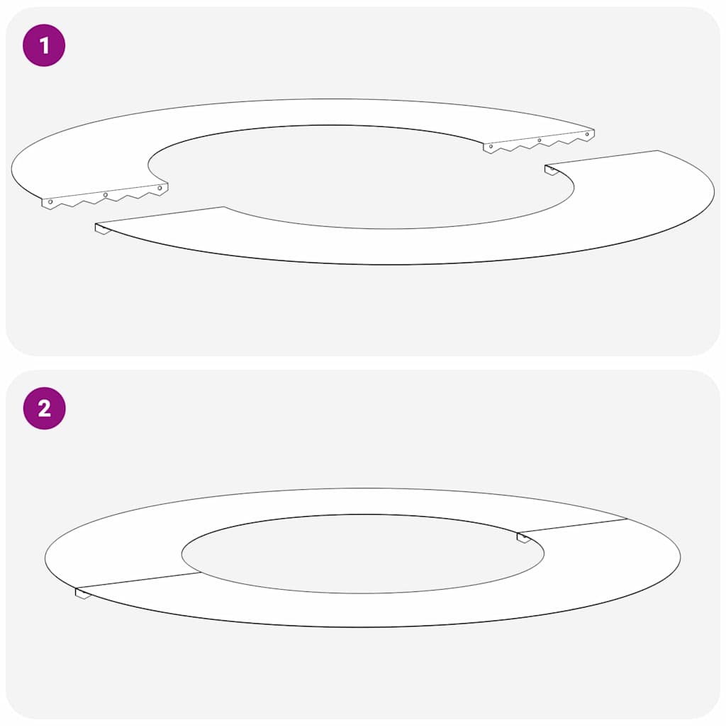 Flache Baumringe 5 pcs Weiß Ø40 / 70 cm Stahl