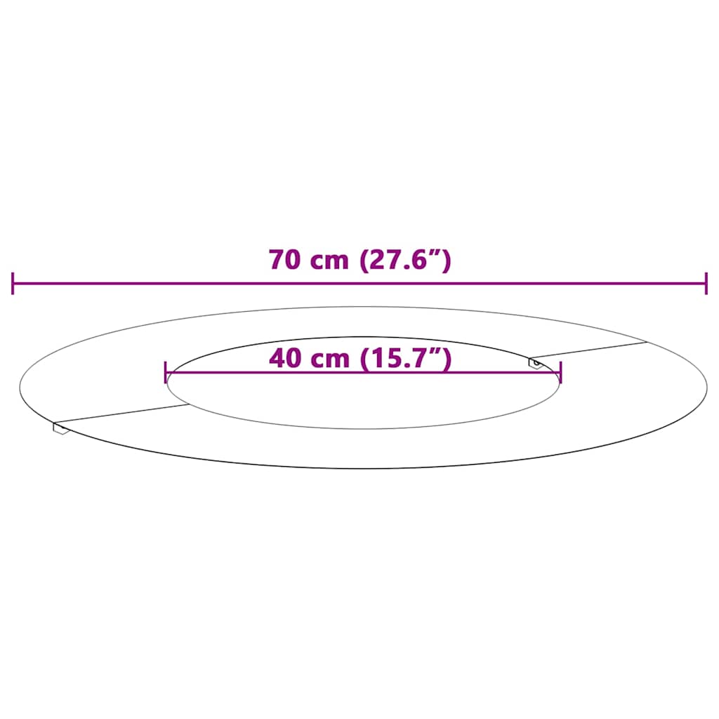 Flache Baumringe 5 pcs Silber Ø40 / 70 cm Edelstahl