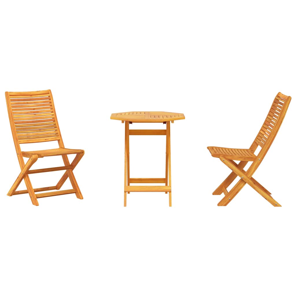 Klapp Bistro Set 3 pcs Braun Akazie Massivholz