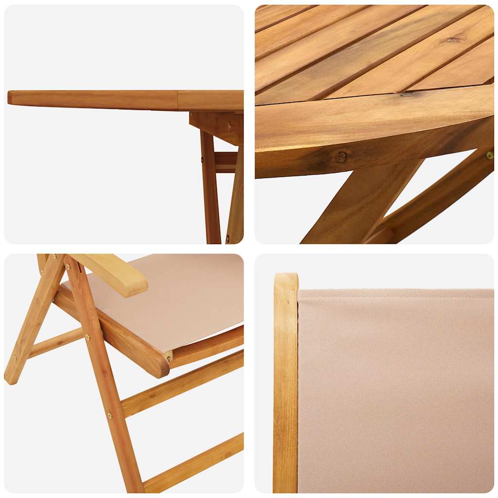 Garten Essgruppe 5 pcs Taupe Akazie Massivholz