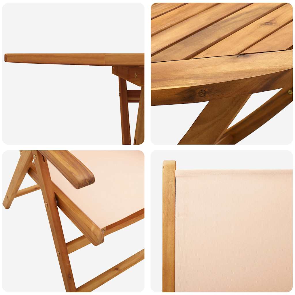 Garten Essgruppe 5 pcs Beige Akazie Massivholz