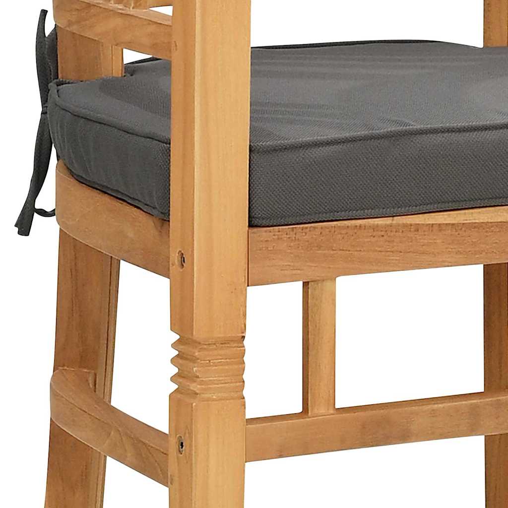 Gartenstühle 2 pcs Braun 63 x 58 x 89 cm Teak-Massivholz