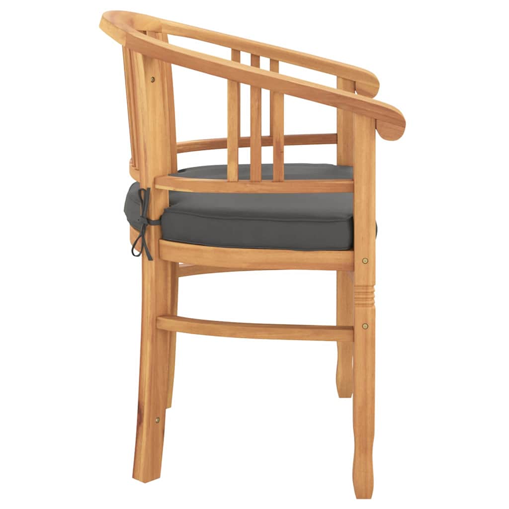 Gartenstühle 2 pcs Braun 63 x 58 x 89 cm Teak-Massivholz