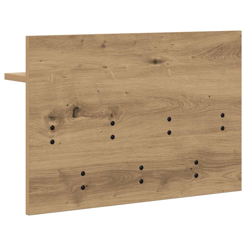Wandmontierter Kleiderständer mit Regal Eiche handwerklich