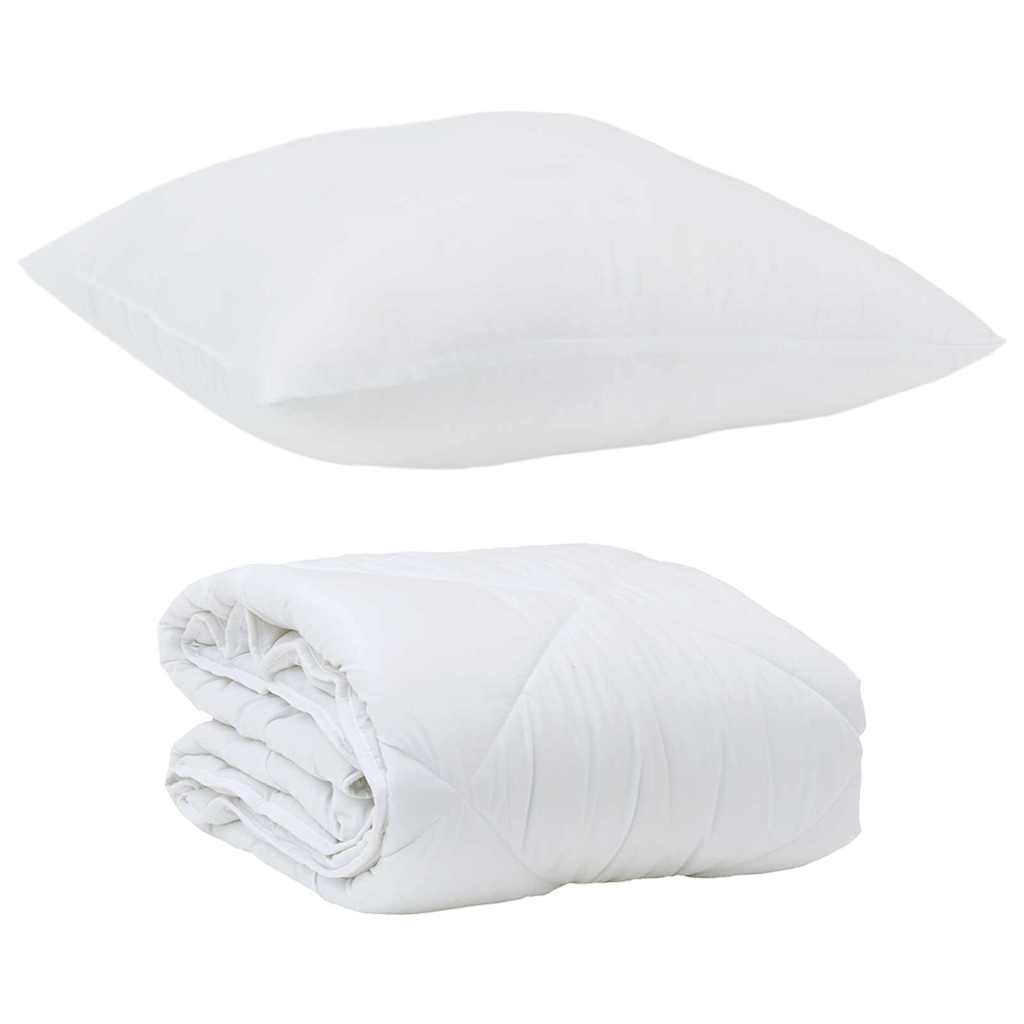 Decke mit Kissen mit Kissen 2 pcs Weiß Mikrofaser