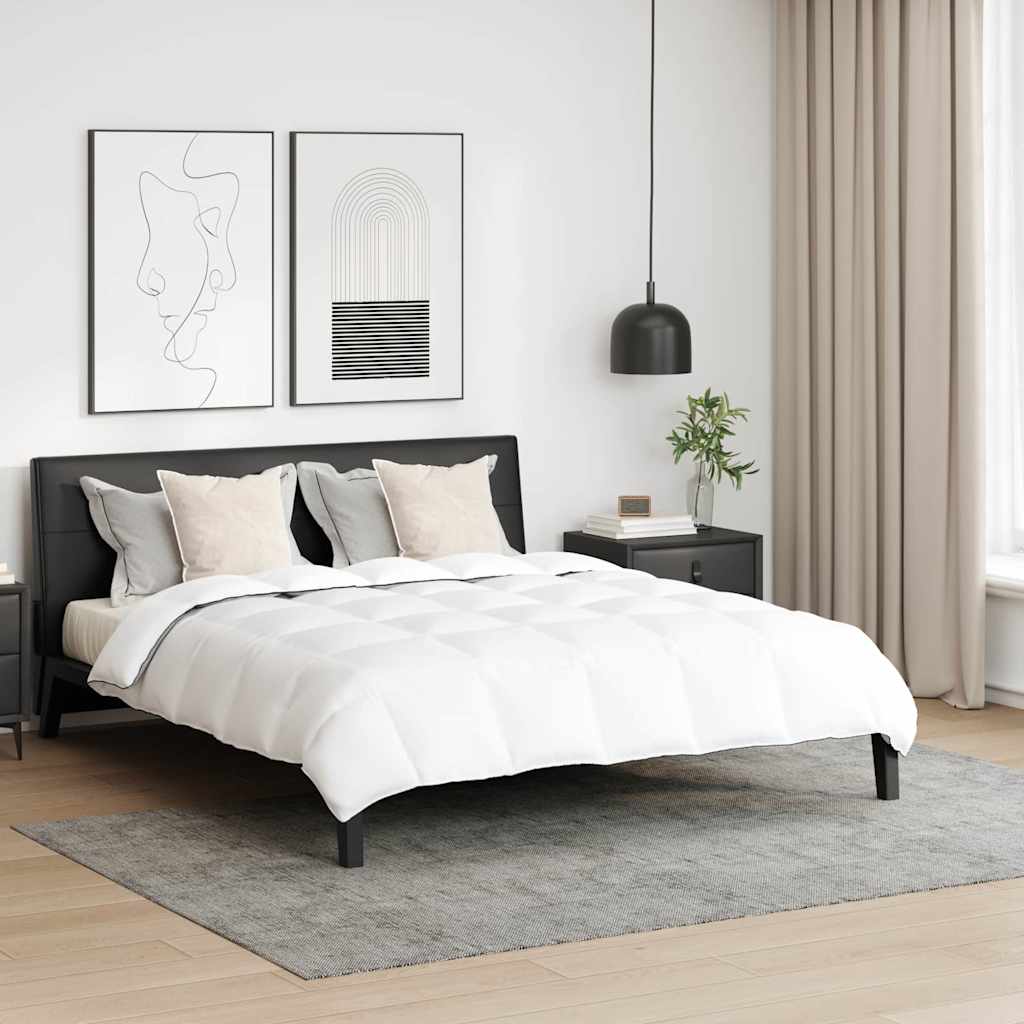 Bettdecken Set mit Kissen 3 pcs Weiß Mikrofaser und Baumwolle