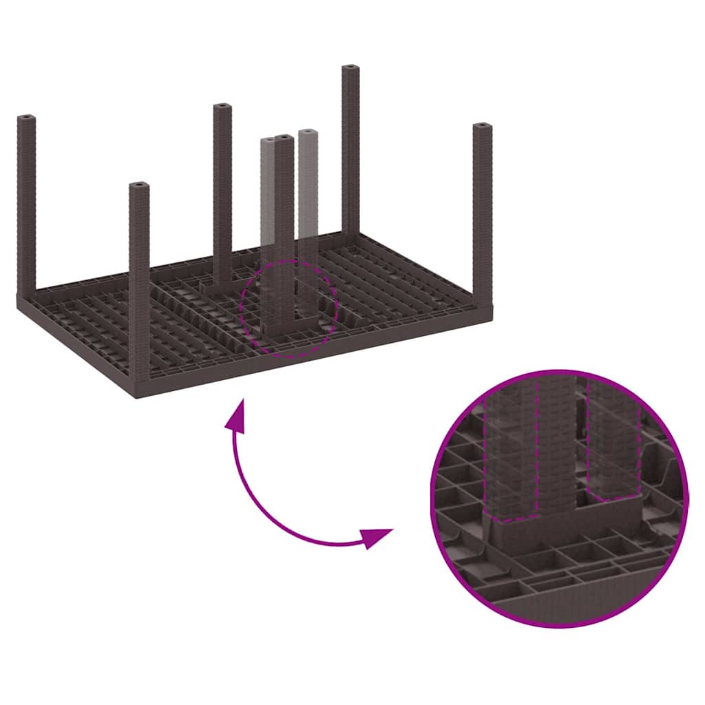 Gartentisch Braun 150 x 100 x 73 cm Poly-Rattan