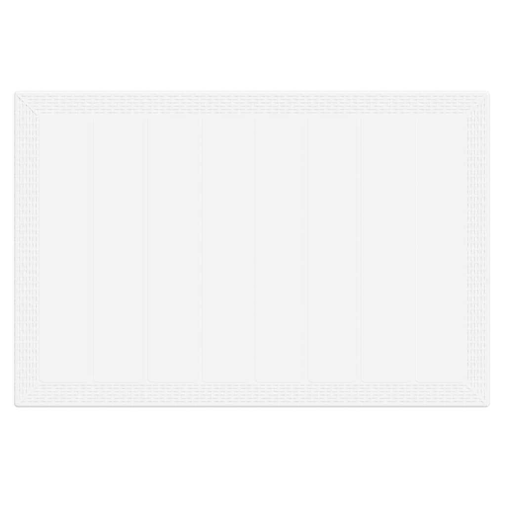 Gartentisch Weiß 150 x 100 x 73 cm Poly-Rattan