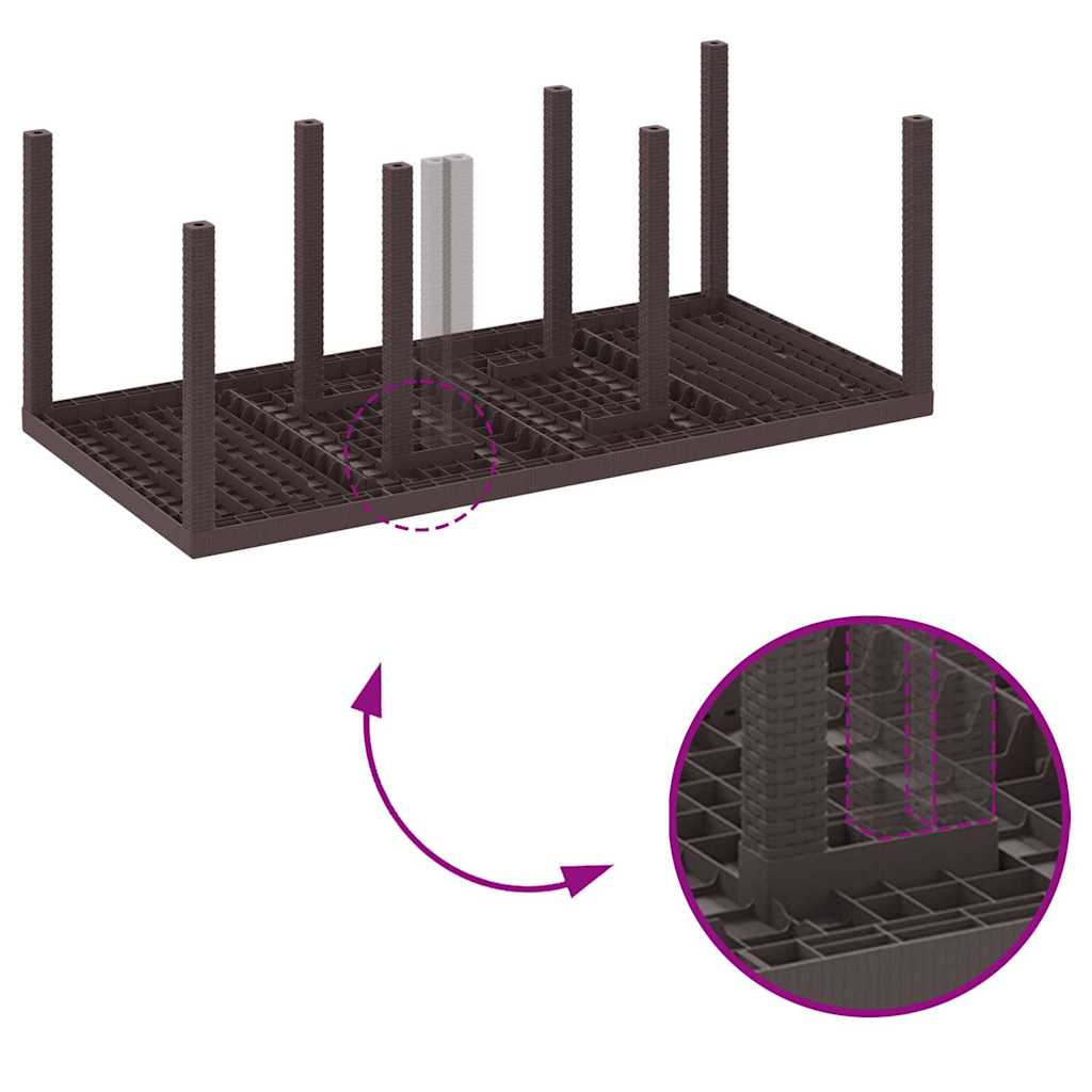 Gartentisch Braun 200 x 100 x 73 cm Poly-Rattan