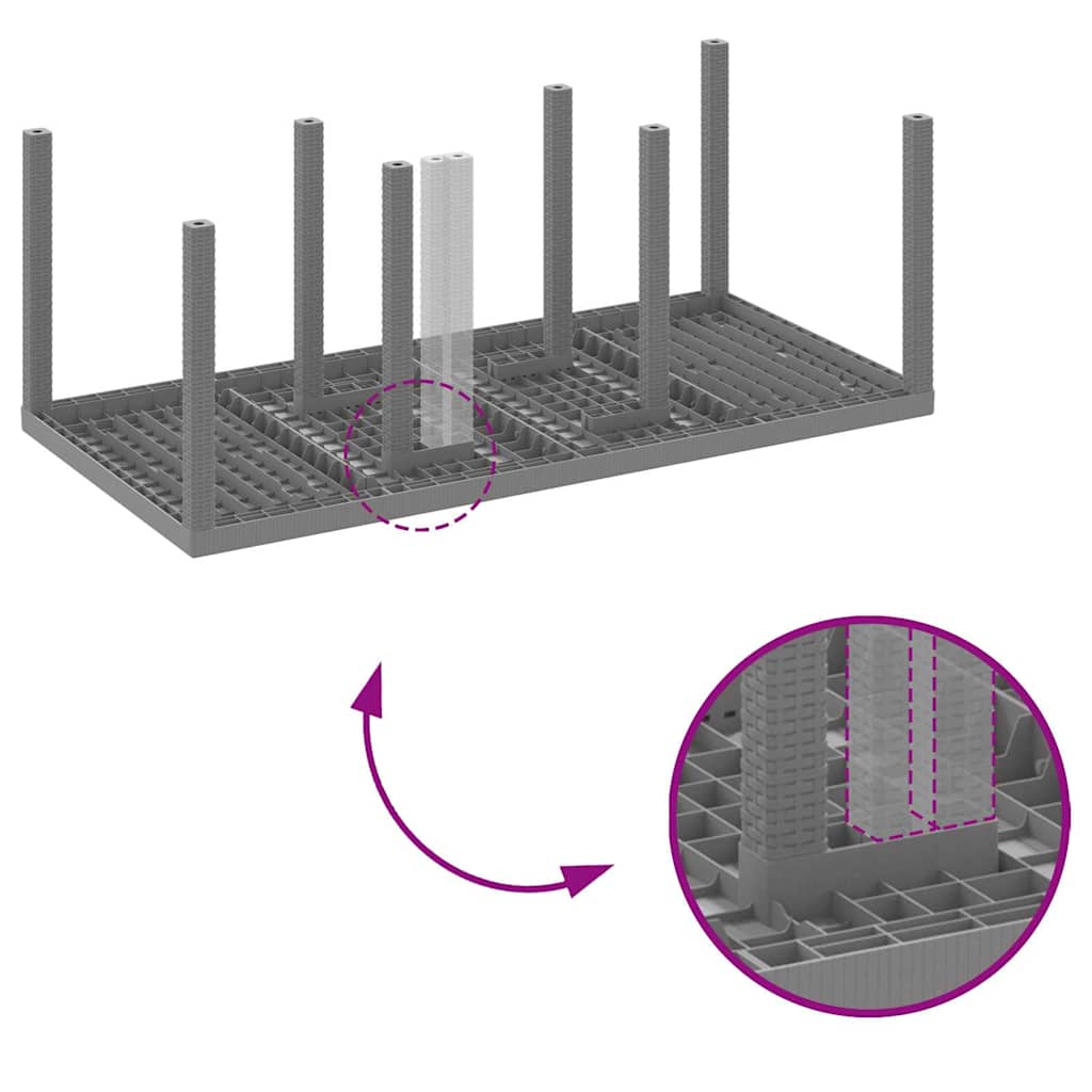 Gartentisch Hellgrau 200 x 100 x 73 cm Poly-Rattan