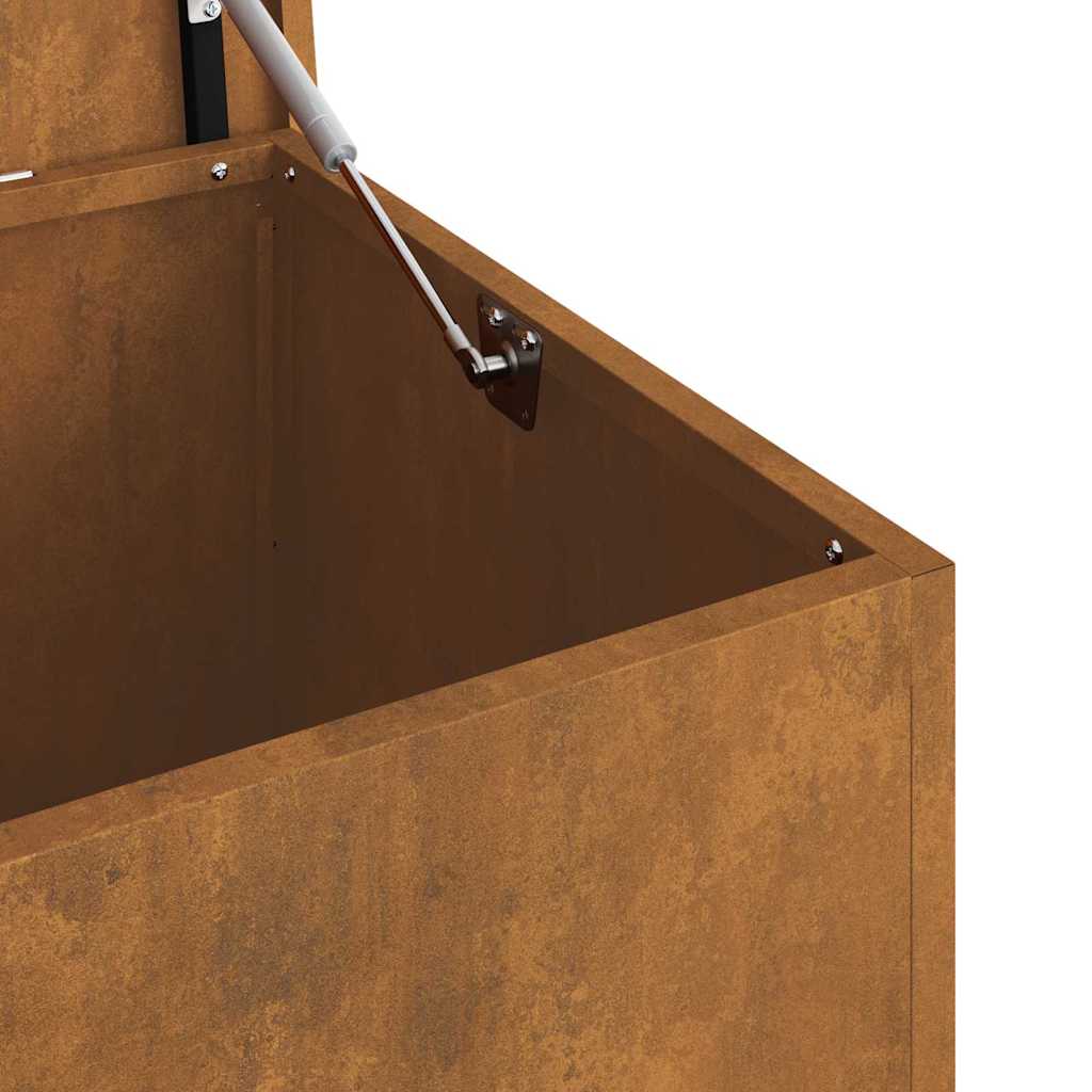 Außenlagerbox mit Speicher Rostig 100 x 50,5 x 50 cm Stahl
