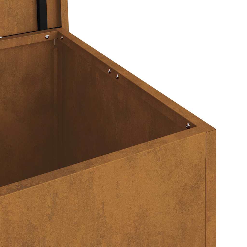Außenlagerbox mit Speicher Rostig 80 x 50,5 x 50 cm Stahl