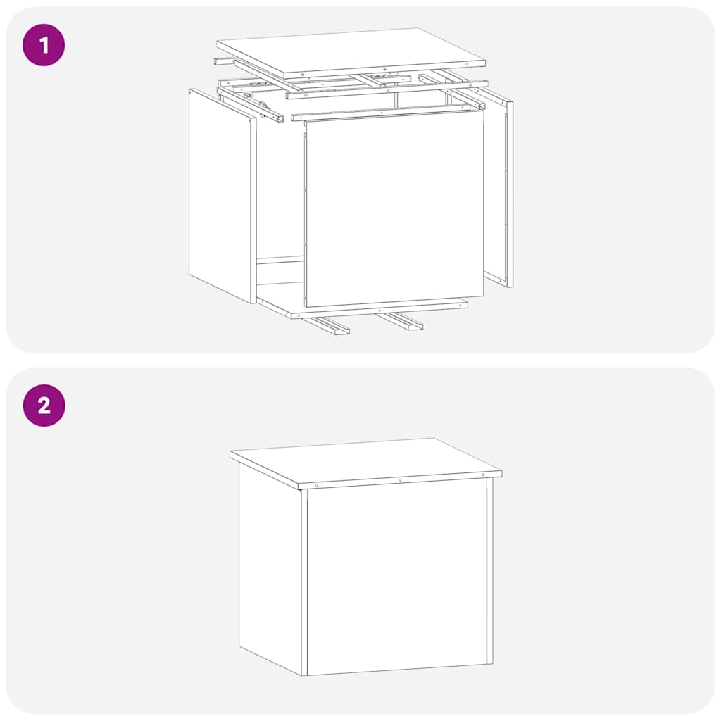 Außenlagerbox mit Speicher Rostig 55 x 50,5 x 50 cm Stahl