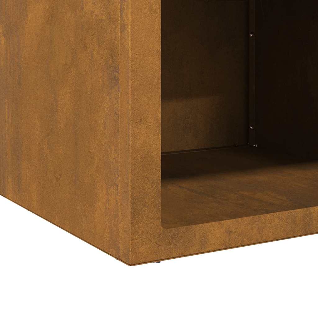 Feuerstelle Rostig 50 x 50 x 40 cm Wetterfeststahl