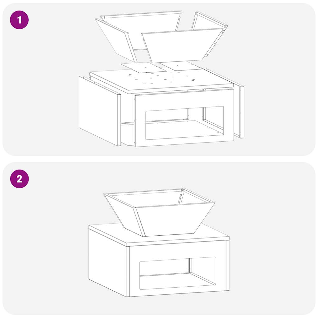Feuerstelle Schwarz 50 x 50 x 40 cm Stahl