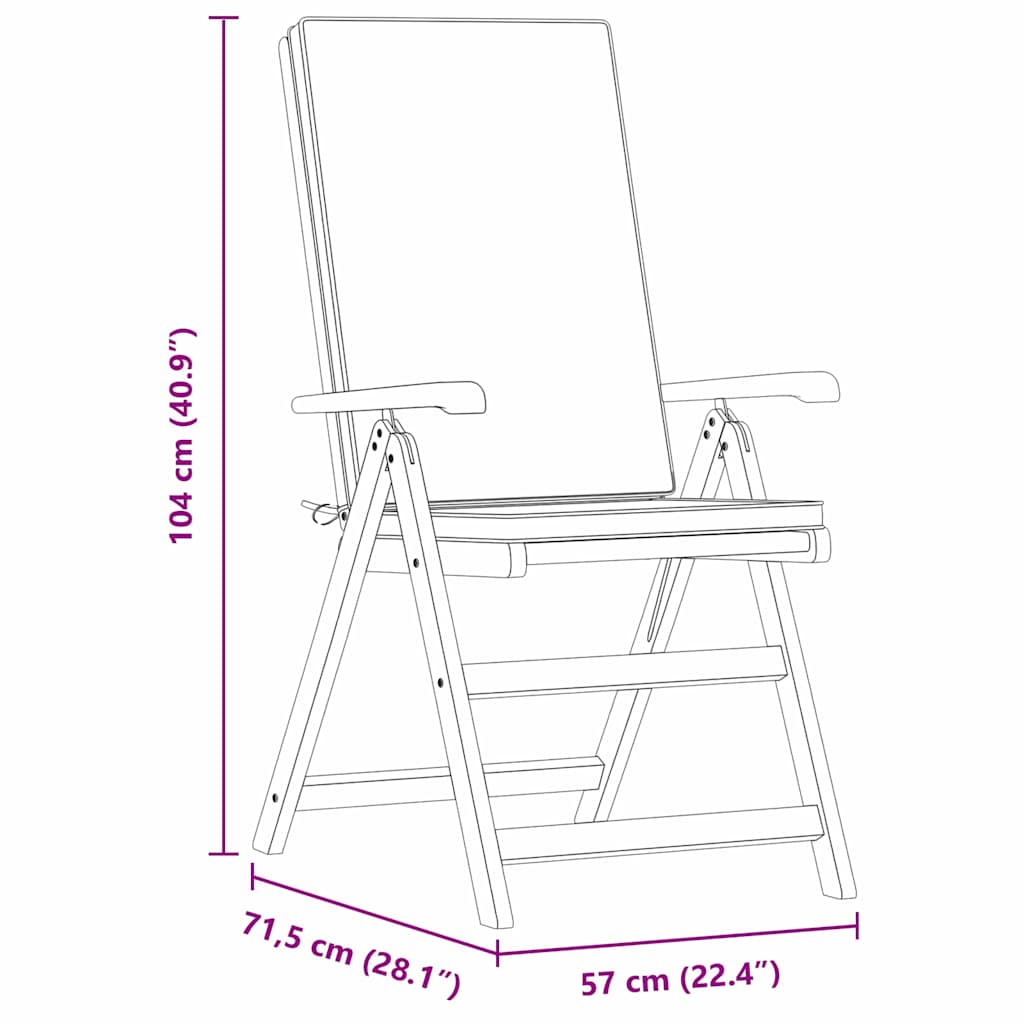 Gartenstuhl 4 pcs Braun 57 x 71,5 x 104 cm Massivholz Teak
