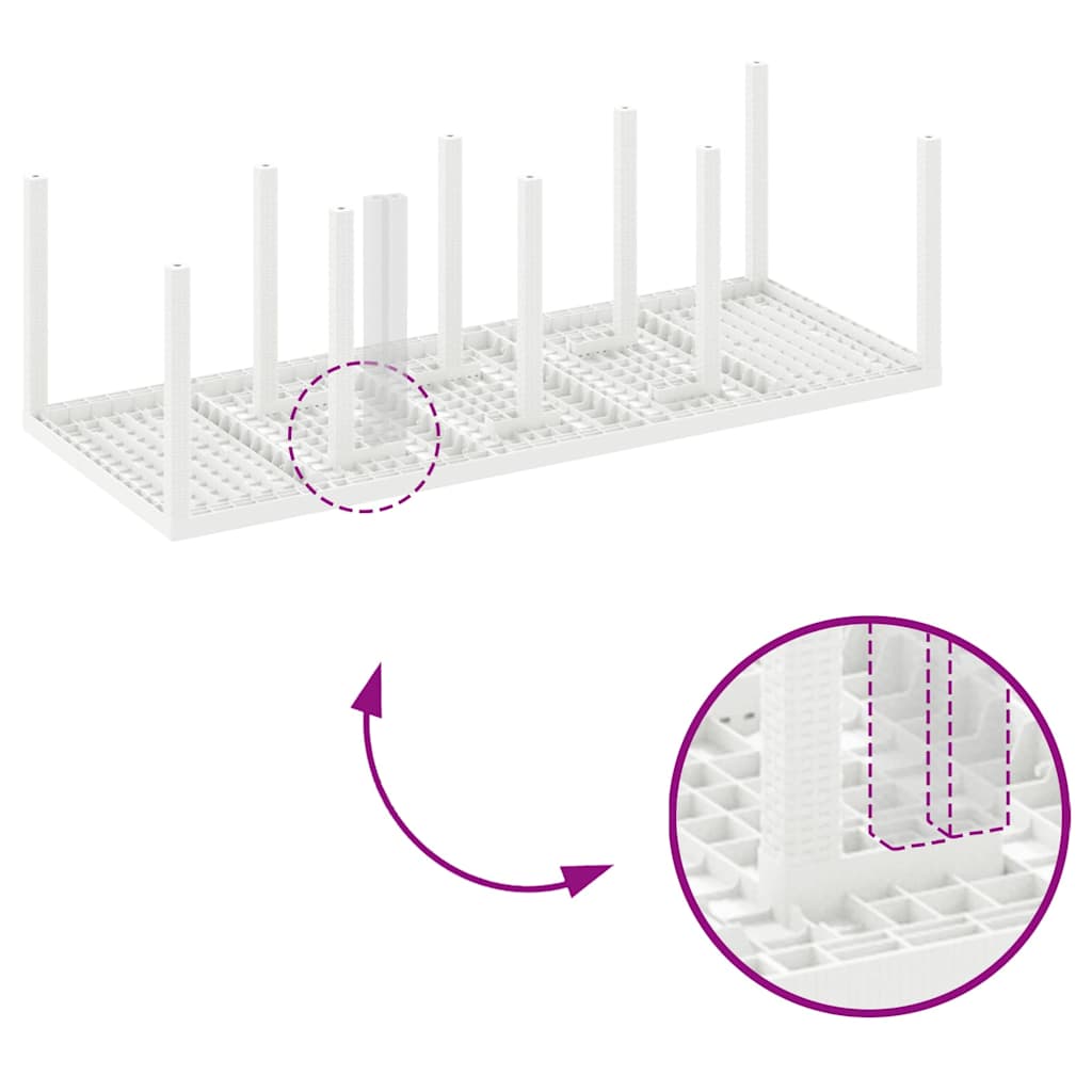 Gartentisch Weiß 250 x 100 x 73 cm Poly-Rattan