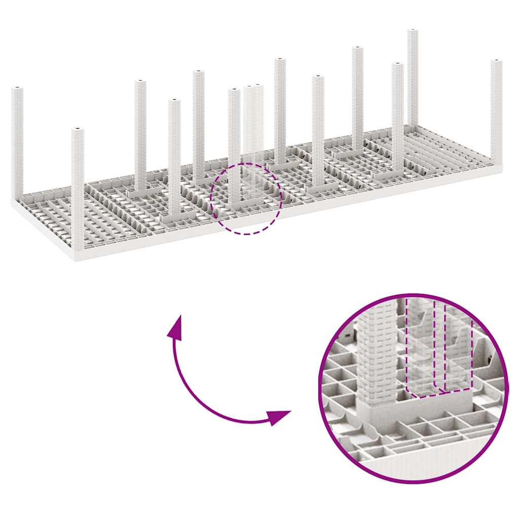 Gartentisch Weiß 300 x 100 x 73 cm Poly-Rattan