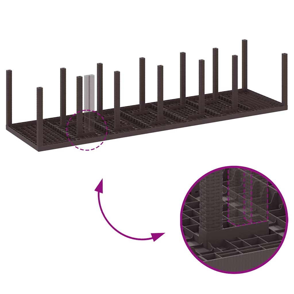 Gartentisch Braun 350 x 100 x 73 cm Poly-Rattan