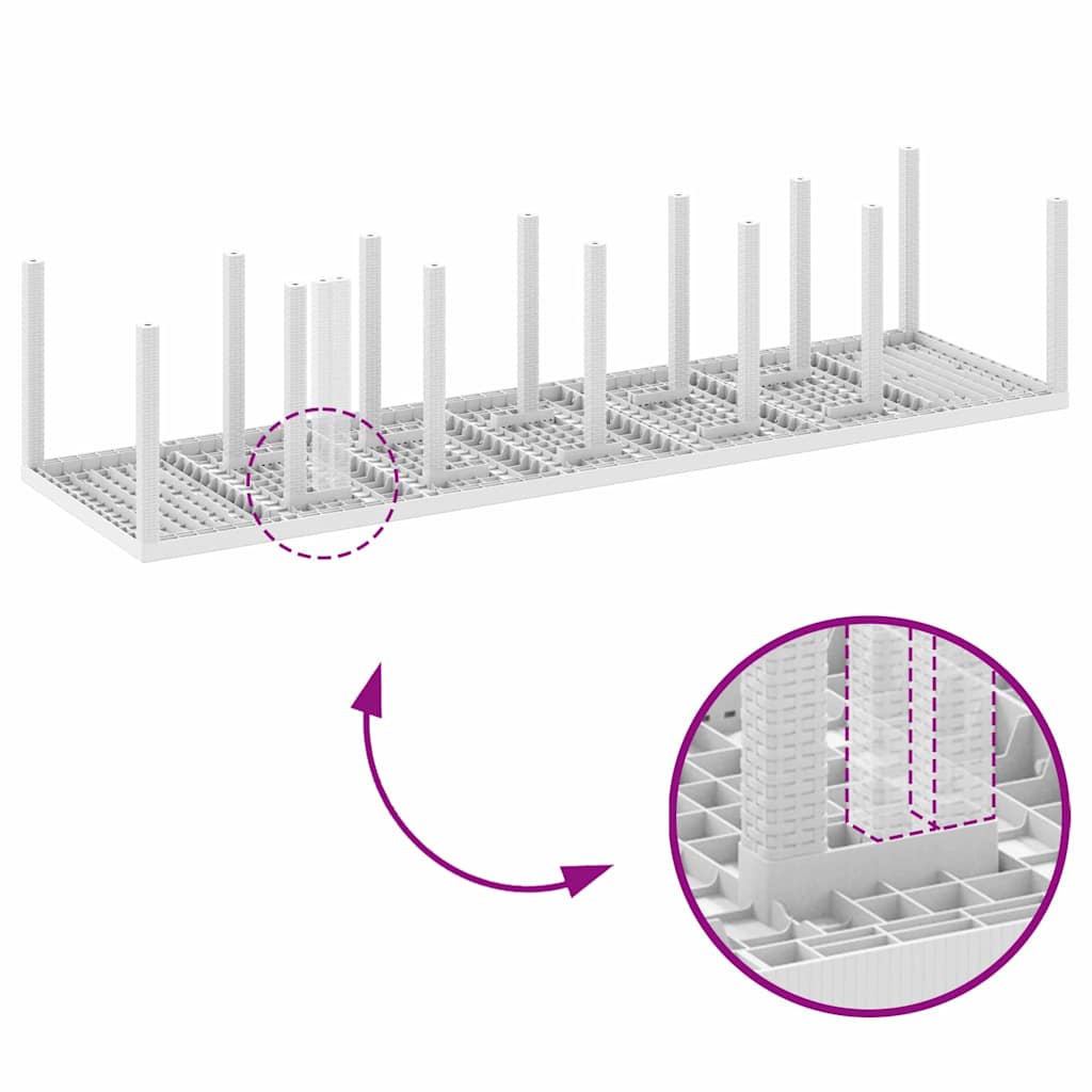 Gartentisch Weiß 350 x 100 x 73 cm Poly-Rattan