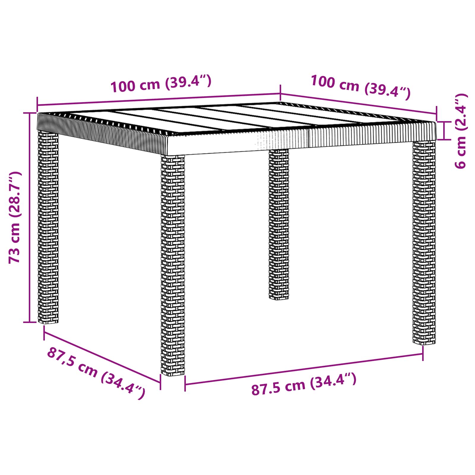 Garten Essgruppe 5 pcs Anthrazit Polt Rattan