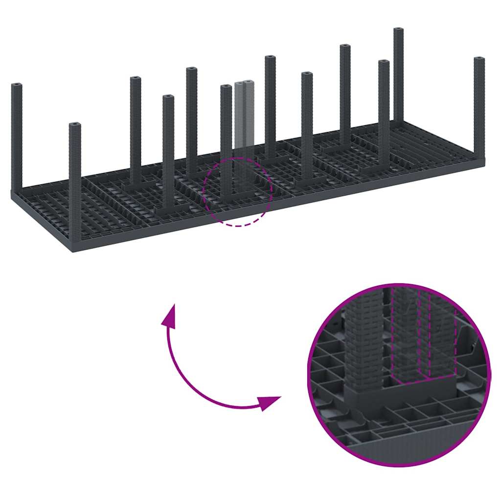 Garten Essgruppe mit Kissen 13 pcs Anthrazit Kunststoff