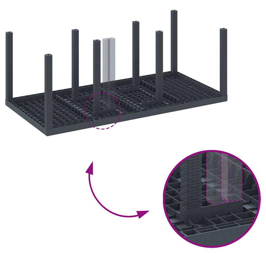 Garten Essgruppe 7 pcs Anthrazit Polt Rattan