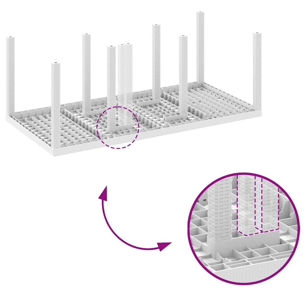 Garten Essgruppe 7 pcs Weiß Polt Rattan
