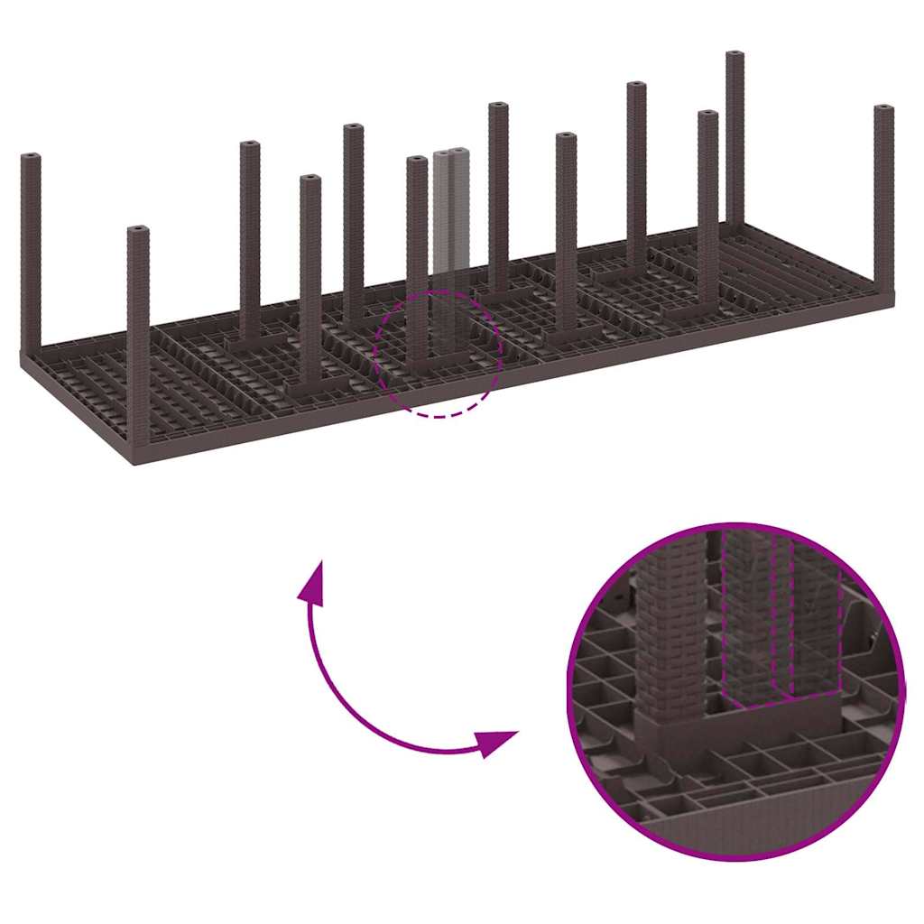 Garten Essgruppe mit Kissen 11 pcs Braun Rattan